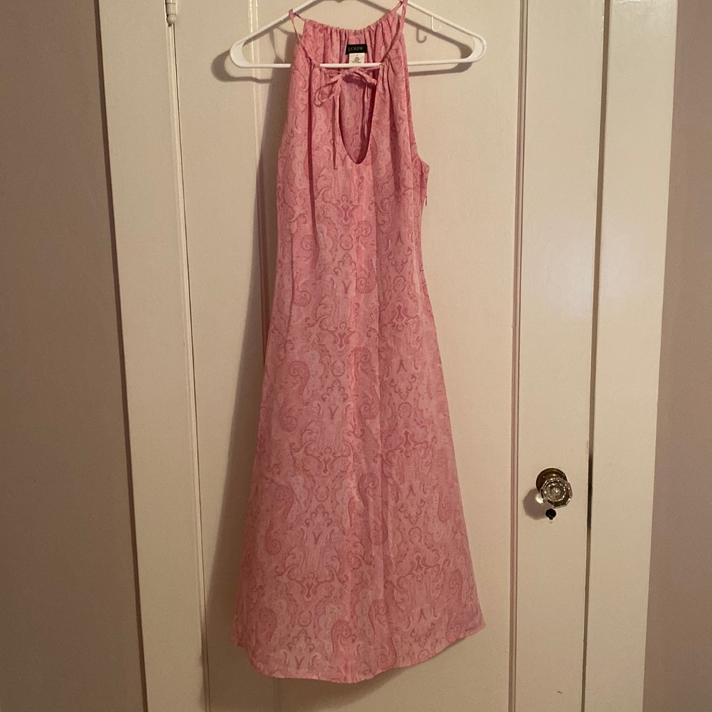 J. Crew pink paisley halter dress